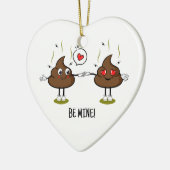 Personalisiert Gekackt Emoji Liebe Couple Keramik Ornament (Links)