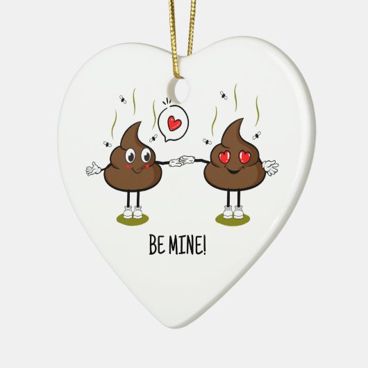 Personalisiert Gekackt Emoji Liebe Couple Keramik Ornament (Links)