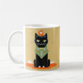 Personalisiert gelangweilte Schwarze Katze Weihnac Kaffeetasse (Links)