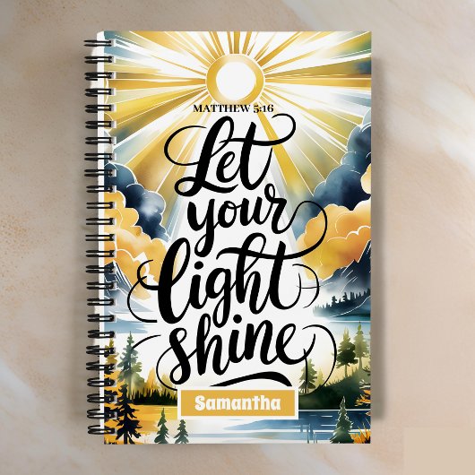 Personalisiert Gelassen Light Shine Journal Notizblock