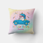 Personalisiert Gelassen Travel Unicorn Throw Kisse Kissen (Rückseite)