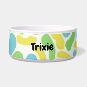 Personalisiert Gelb, Baby Blau und Zitronengrün Napf