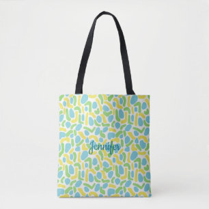 Personalisiert Gelb, Baby Blue und Limettengrün Tasche