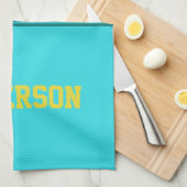 Personalisiert-Gelb-Blau-Multicolor-Streifenmuster Geschirrtuch (Viertel Falte)