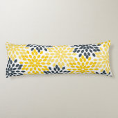 Personalisiert gelb, graue Holzkohle Moderne Blume Seitenschläferkissen (Rückseite)