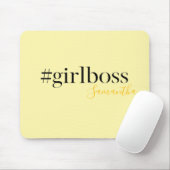 Personalisiert-Gelb-Name #GirlBoss Mousepad (Mit Mouse)