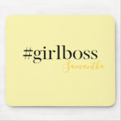 Personalisiert-Gelb-Name #GirlBoss Mousepad (Vorne)