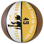 Personalisiert-Gelb-Player-Silhouette-Team-Kinder Basketball (Vertikal)