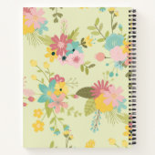 Personalisiert-gelb-rosa-grüne Florals Babydusche Notizblock (Rückseite)
