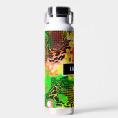 Personalisiert Gelb, Schwarz, Zitronengrün Kunst Trinkflasche (Vorne)