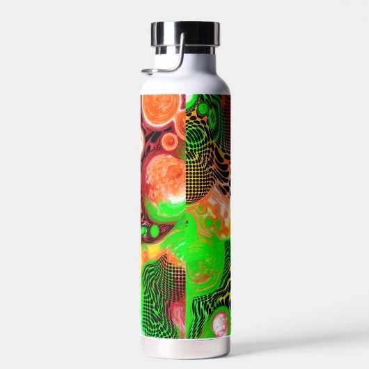 Personalisiert Gelb, Schwarz, Zitronengrün Kunst Trinkflasche (Rechts)