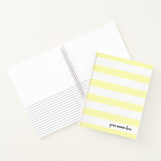 Personalisiert-Gelb-Streifen-Notebook Notizblock (Innenseite)