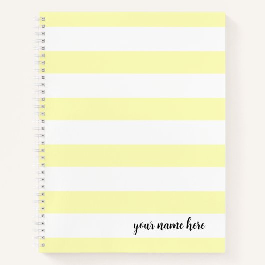 Personalisiert-Gelb-Streifen-Notebook Notizblock (Vorderseite)