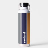 Personalisiert-Gelb-Streifen-Wasserflasche Trinkflasche (Rückseite)