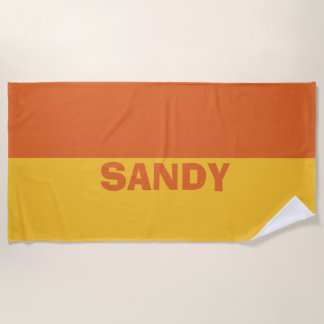 Personalisiert gelb und orange strandtuch