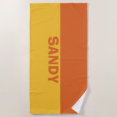 Personalisiert gelb und orange  strandtuch (Vorderseite)