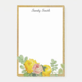 Personalisiert Gelb und Rosen, Rosen und Rosen Post-it Klebezettel (Vorderseite)