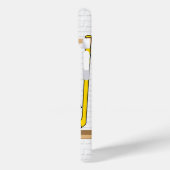 Personalisiert Gelb und Schwarzes Eishockey Jersey Case-Mate iPhone Hülle (Rückseite / Links)