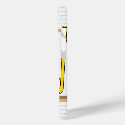 Personalisiert Gelb und Schwarzes Eishockey Jersey Case-Mate iPhone Hülle (Rückseite / Links)