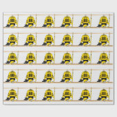 Personalisiert Gelb und Schwarzes Eishockey Jersey Geschenkpapier (Flach)