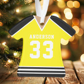Personalisiert Gelb und Schwarzes Hockey Jersey Ornament