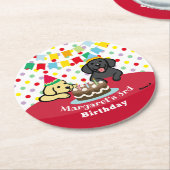 Personalisiert-Gelb- und Schwarzmarkierungen zum G Runder Pappuntersetzer (Angewinkelt)