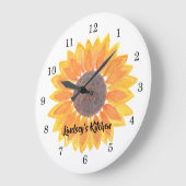 Personalisiert Gelbblüte Große Wanduhr (Winkel)