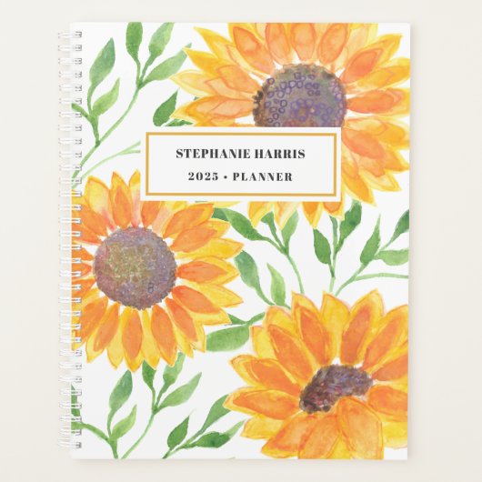 Personalisiert Gelbblüte Planer (Vorderseite)