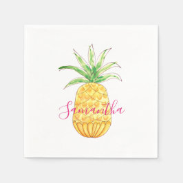 Personalisiert Gelbe Ananas Serviette