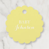 Personalisiert-Gelbe Babyfütterdusche Geschenkanhänger (Rückseite)