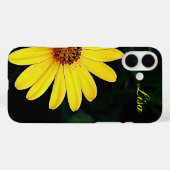 Personalisiert-Gelbe Blume Apple iPhone Case (Rückseite (Horizontal))