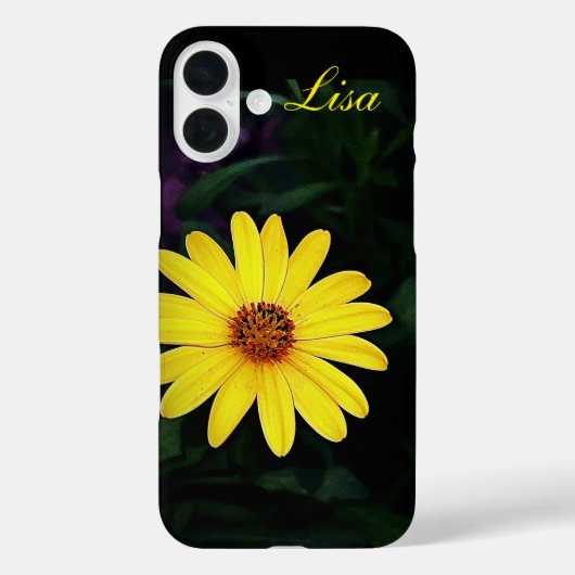 Personalisiert-Gelbe Blume Apple iPhone Case (Rückseite)