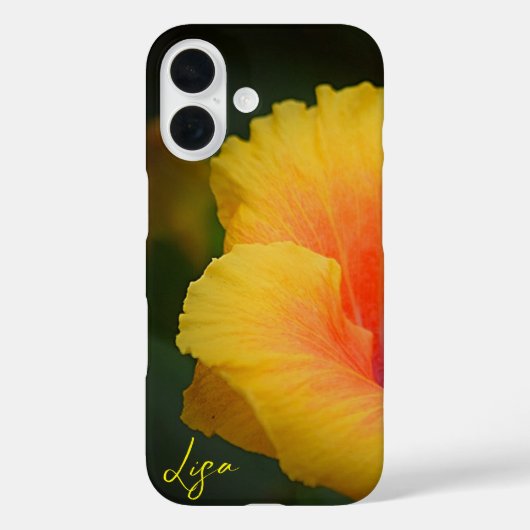 Personalisiert-Gelbe Blume Apple iPhone Case (Rückseite)
