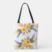 Personalisiert Gelbe Blume Wasserfarbe Tasche (Rückseite)