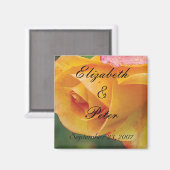 Personalisiert-gelbe Blushing-Rose-Hochzeit Magnet (Vorderseite/Rückseite)