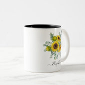 Personalisiert Gelbe Blütenblume Tasse (VorderseiteRechts)