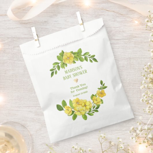 Personalisiert-gelbe Blütendusche Geschenktütchen (Ausgeschnitten)