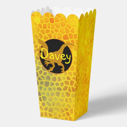 Personalisiert-Gelbe Dinosaurier-Hide Geschenkschachtel (Vorderseite)