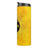Personalisiert-Gelbe Dinosaurier-Hide Thermosbecher (Nach rechts gedreht)