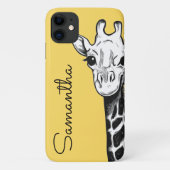 Personalisiert-Gelbe Giraffe Case-Mate iPhone Hülle (Rückseite)