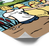Personalisiert Gelbe Labrador-Familie Blonde Kurz  Poster (Ecke)