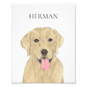 Personalisiert-gelbe Labrador-Kunst Fotodruck (Vorne)