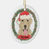 Personalisiert Gelbe Labrador Labrador Keramik Ornament (Rechts)