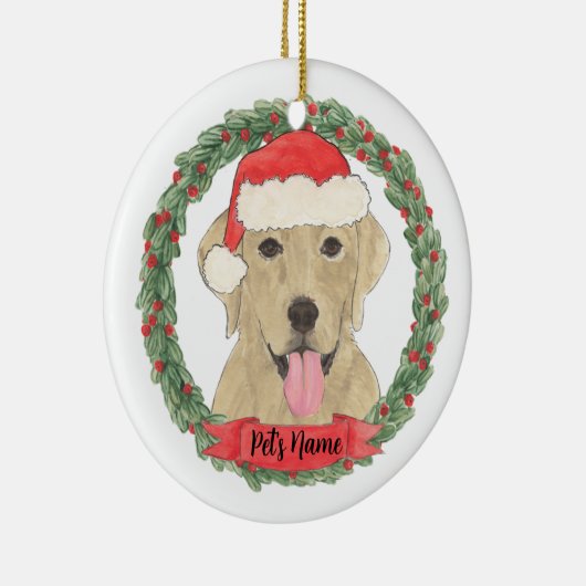 Personalisiert Gelbe Labrador Labrador Keramik Ornament (Rechts)