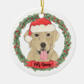 Personalisiert Gelbe Labrador Labrador Keramik Ornament (Vorne)