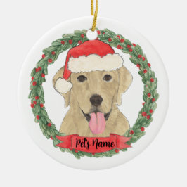 Personalisiert Gelbe Labrador Labrador Keramik Ornament