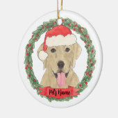 Personalisiert Gelbe Labrador Labrador Keramik Ornament (Links)