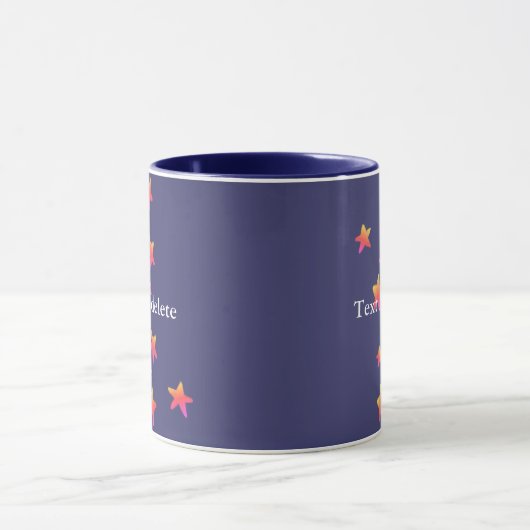 Personalisiert-gelbe rosa Sterne Tasse (Zentrum)