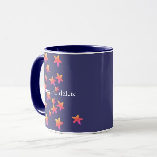 Personalisiert-gelbe rosa Sterne Tasse (Vorderseite Links)