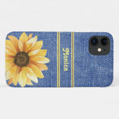 Personalisiert Gelbe Sonnenblume und Denim Case-Mate iPhone Hülle (Rückseite (Horizontal))
